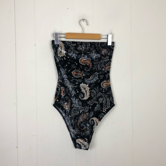 Urban Outfitters Out From Under Velvet Paisley Bodysuit Sz M - Picture 4 of 11